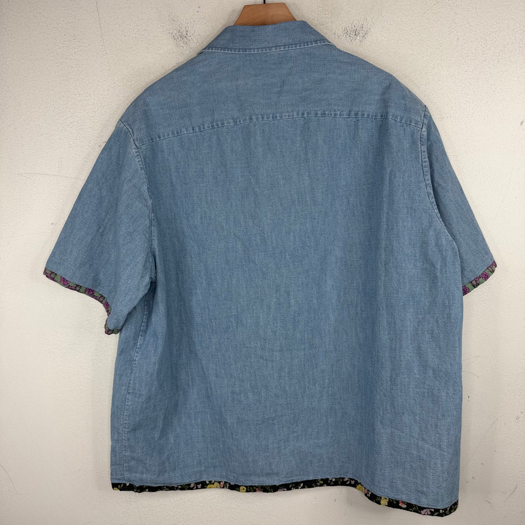 Valentino Denim Floral S/S Shirt