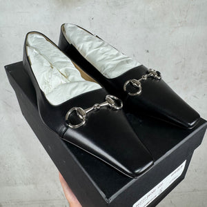Gucci Black Vittoria Ballet Flats DS