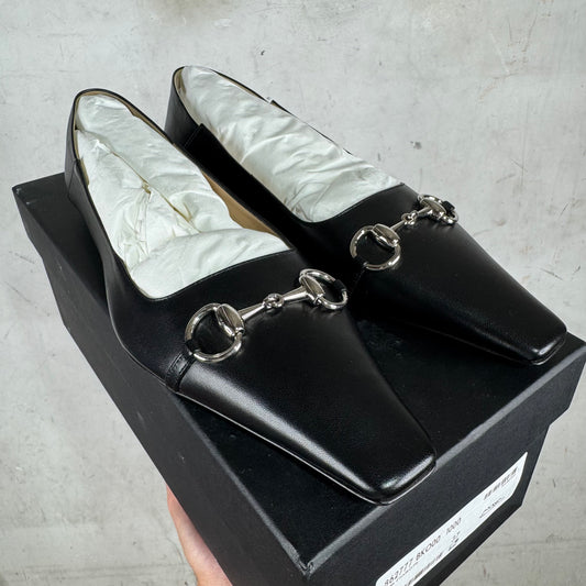 Gucci Black Vittoria Ballet Flats DS