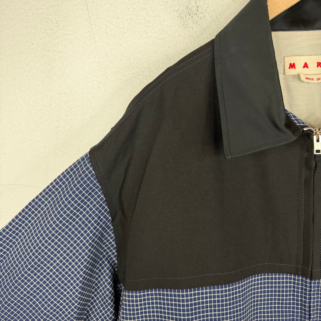 Marni Blue Grid Cargo Zip Jacket