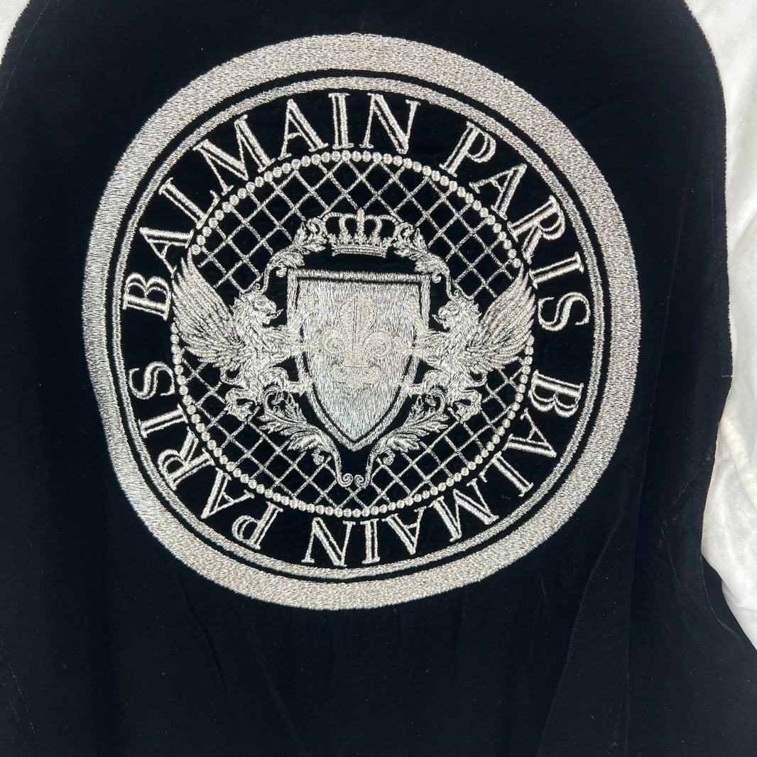 Balmain Crest Velour Teddy Jacket