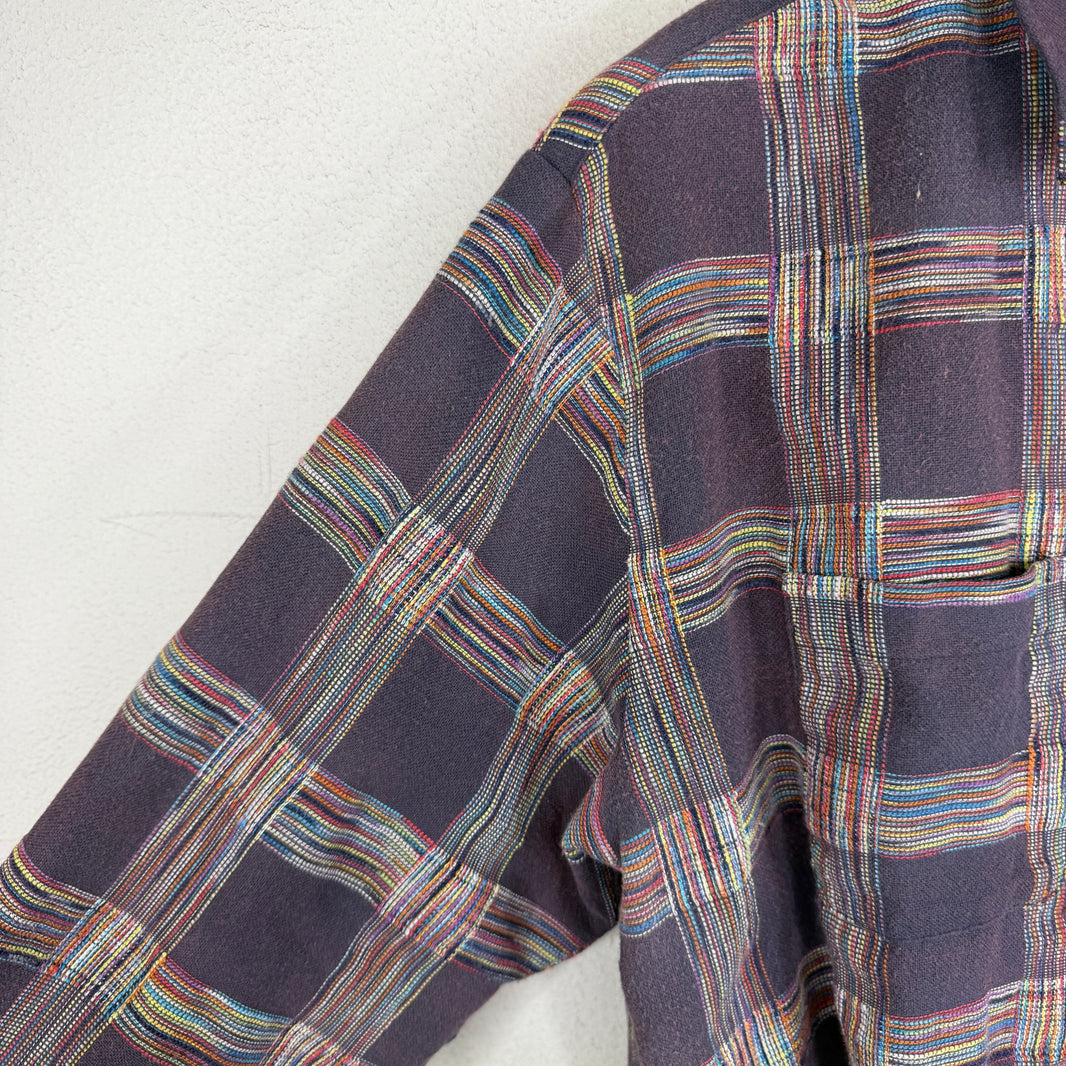 Supreme Purple Multicolor Plaid Button Up Shirt