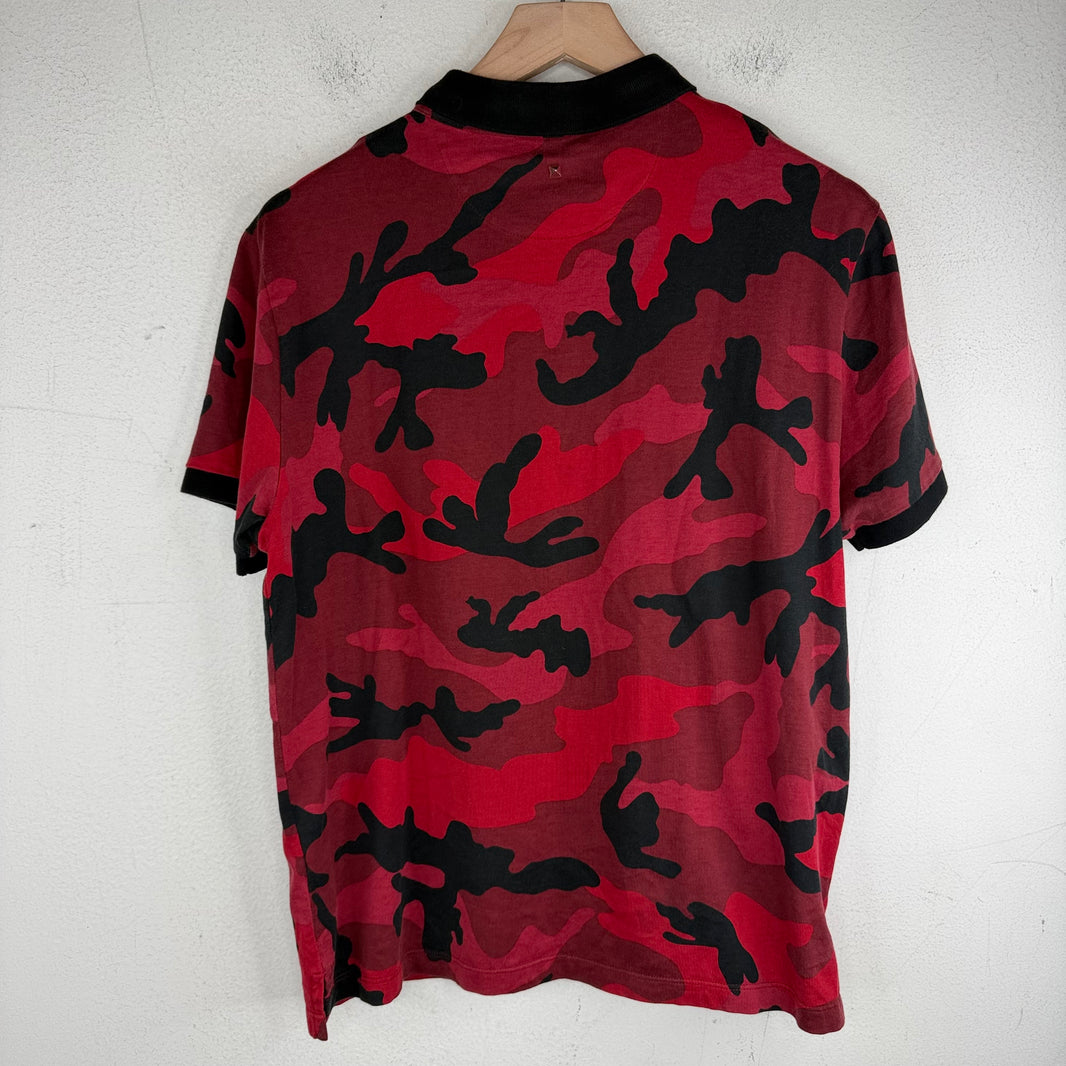 Valentino Red Camo Polo Shirt