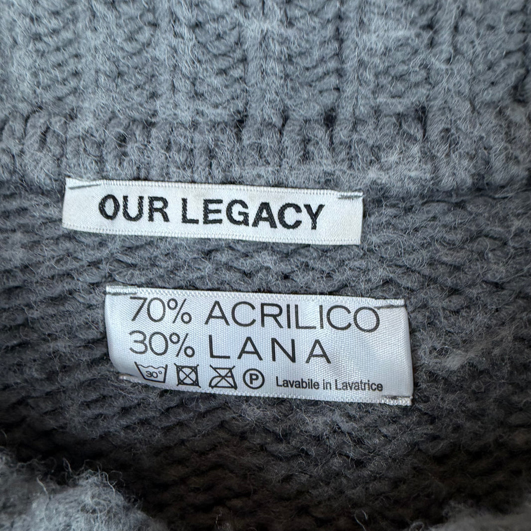 Our Legacy Gray Wool Blend Big Cardigan