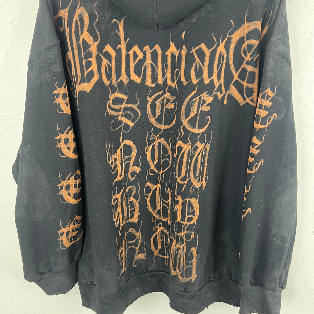 Balenciaga 3B Heavy Metal Logo Zip Hoodie