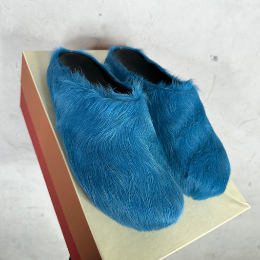 Marni Blue Furry Fussbet Loafers