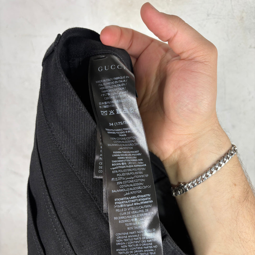 Gucci Black Raw Horsebit Jeans
