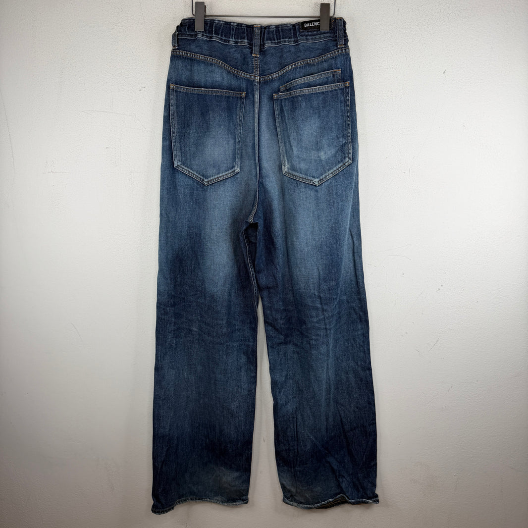 Balenciaga Elastic Waist Double Pocket Jeans