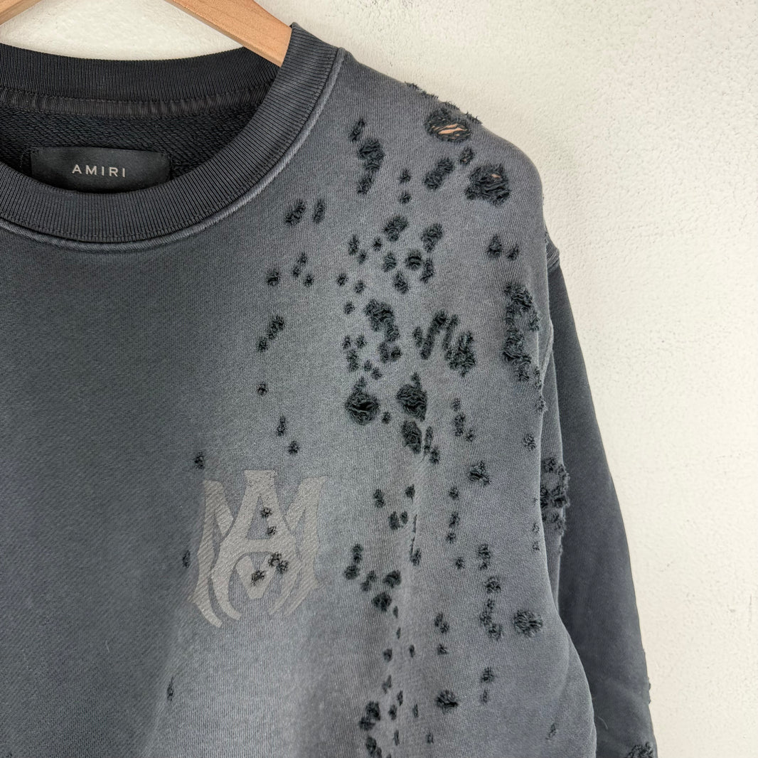 Amiri Distressed Overdyed Crewneck
