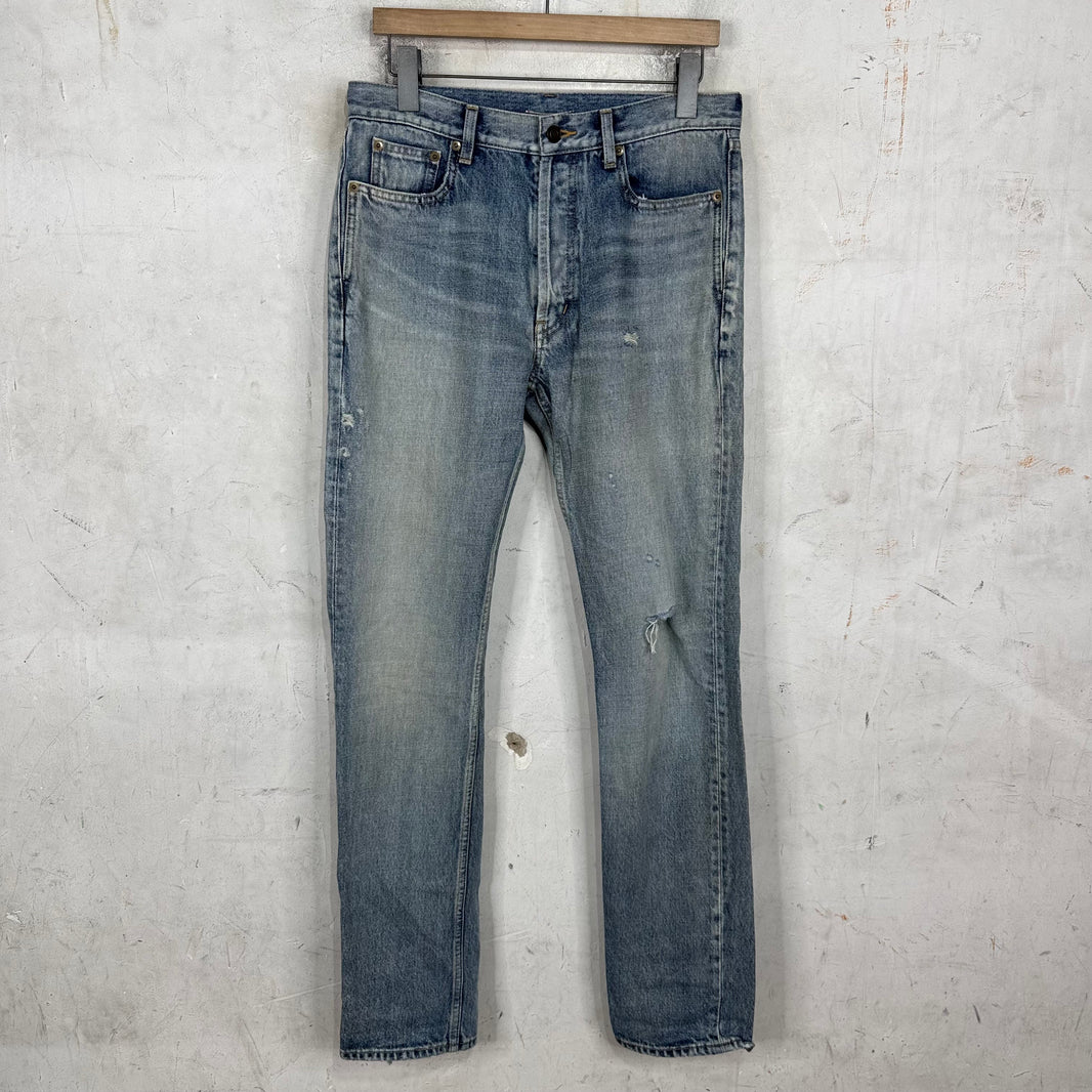 Saint Laurent Lightwash Distressed D8 Jeans