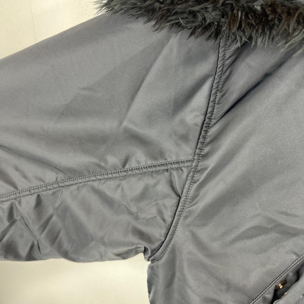 Balenciaga Faux Fur Hooded Bomber Jacket