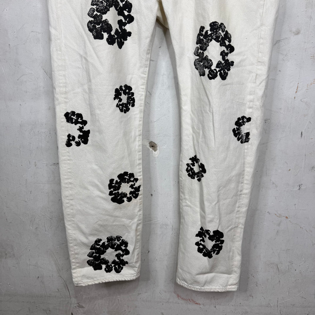 Denim Tears Levi's 501 White Wreath Jeans