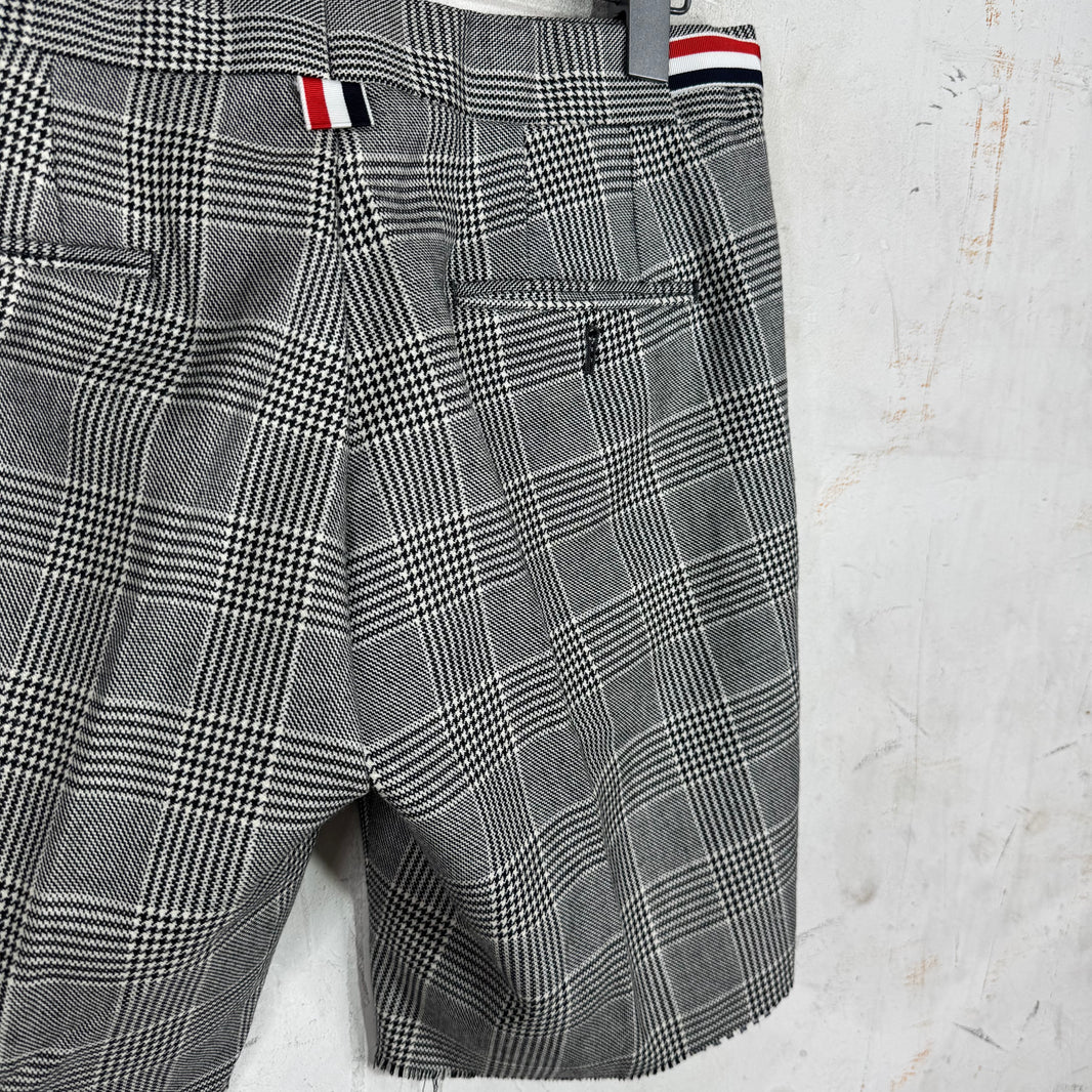 Thom Browne Plaid Cutoff Trouser Shorts