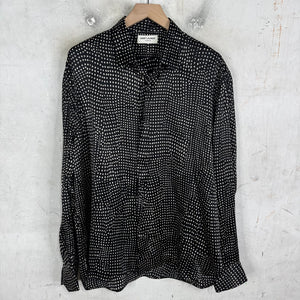 Saint Laurent Black Dotted Silk L/S Shirt