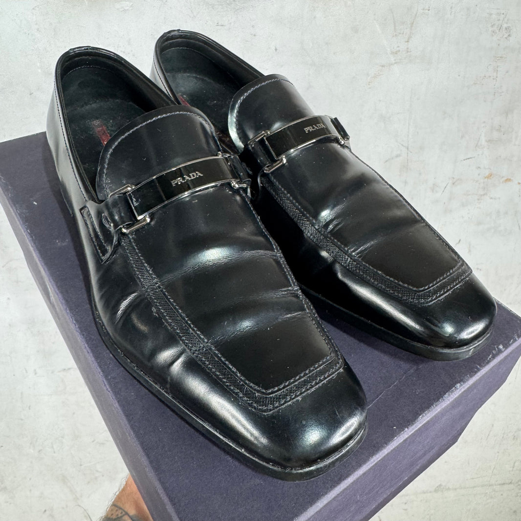 Prada Metal Strap Loafer