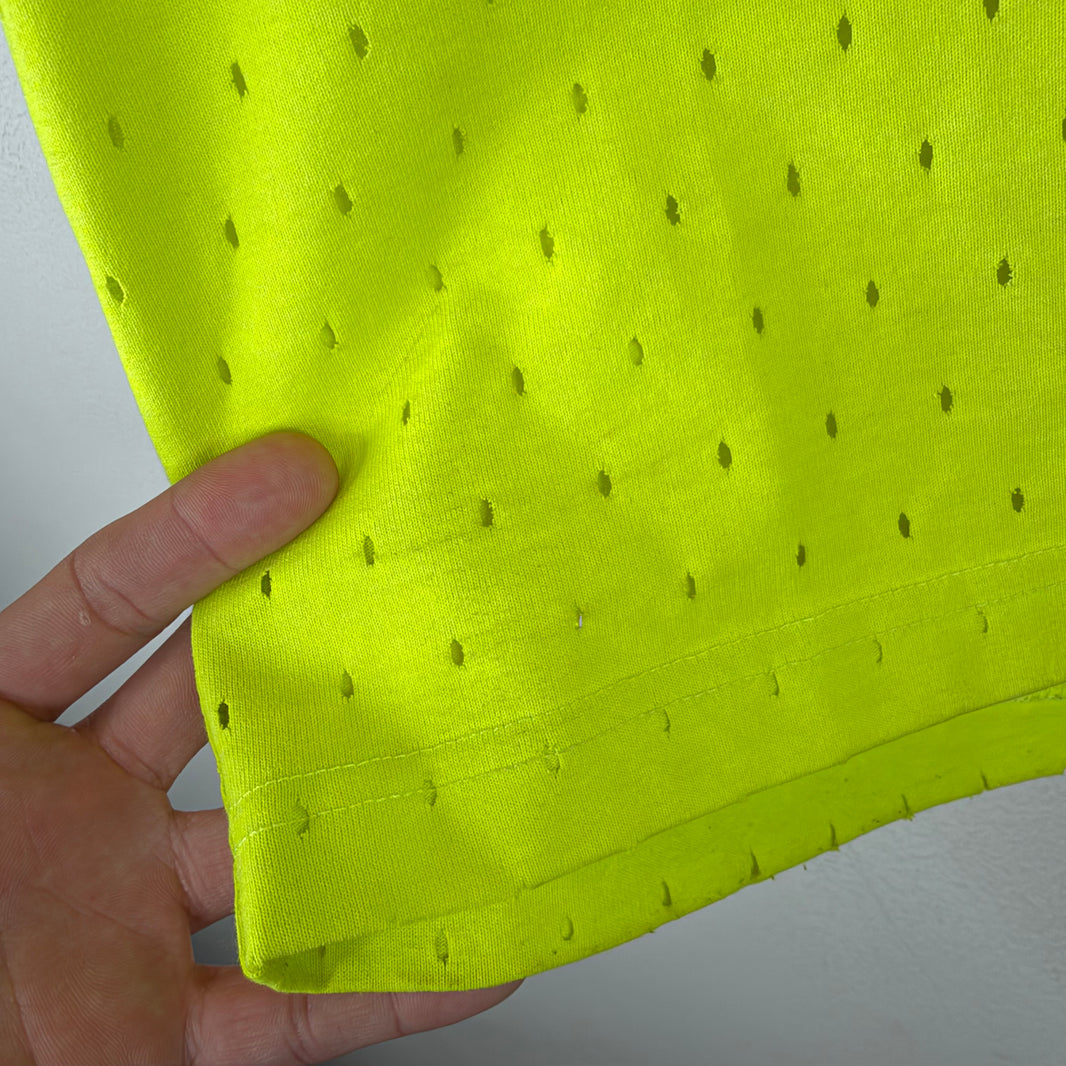 Balenciaga Neon Green Mesh Effect Shorts