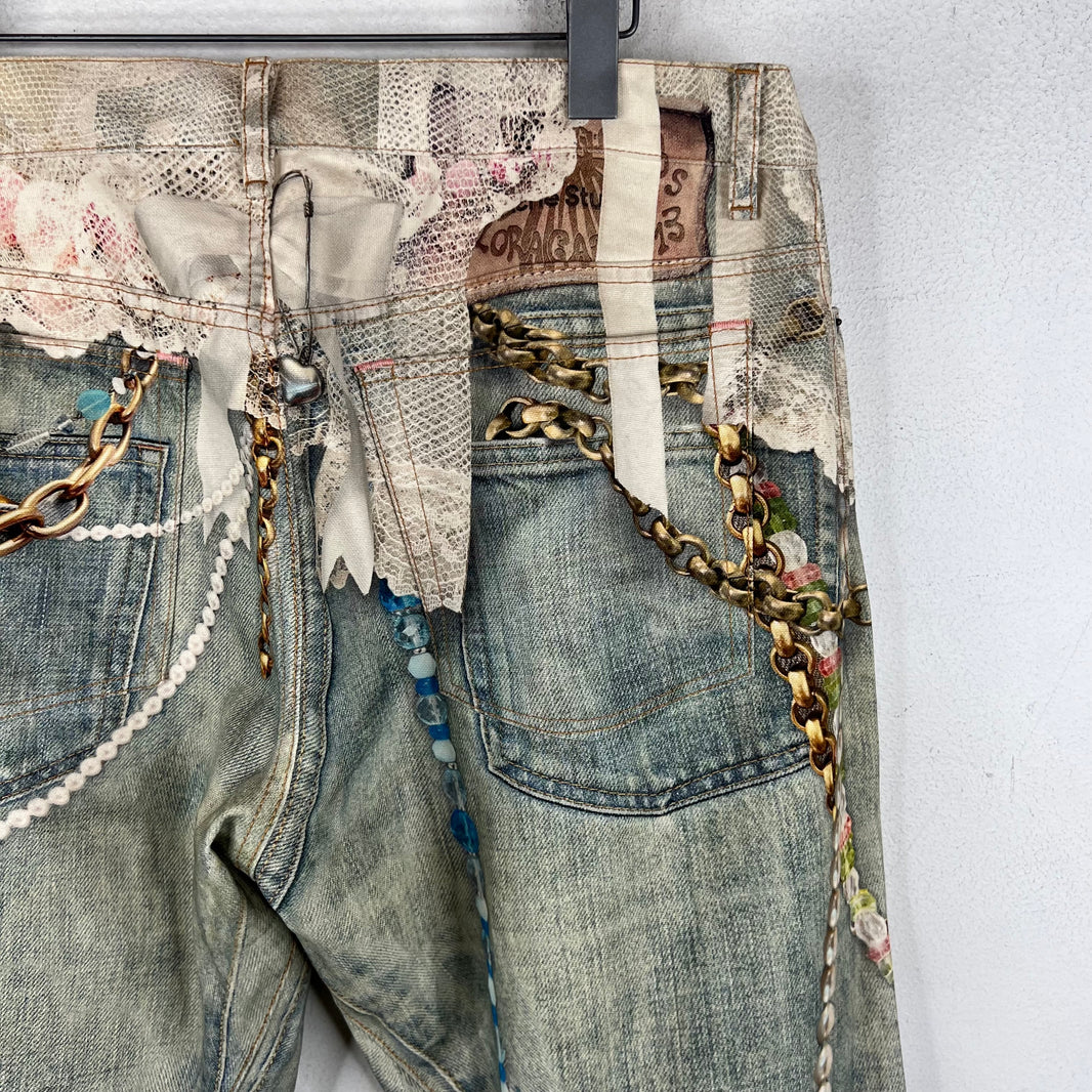 Acne Studios Pearl & Lace Trompe Denim Jeans