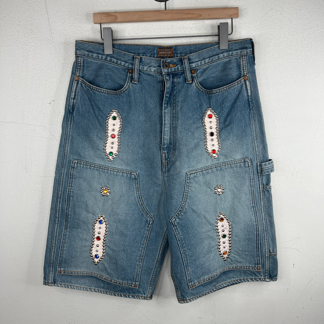Kapital Jeweled Carpenter Denim Shorts