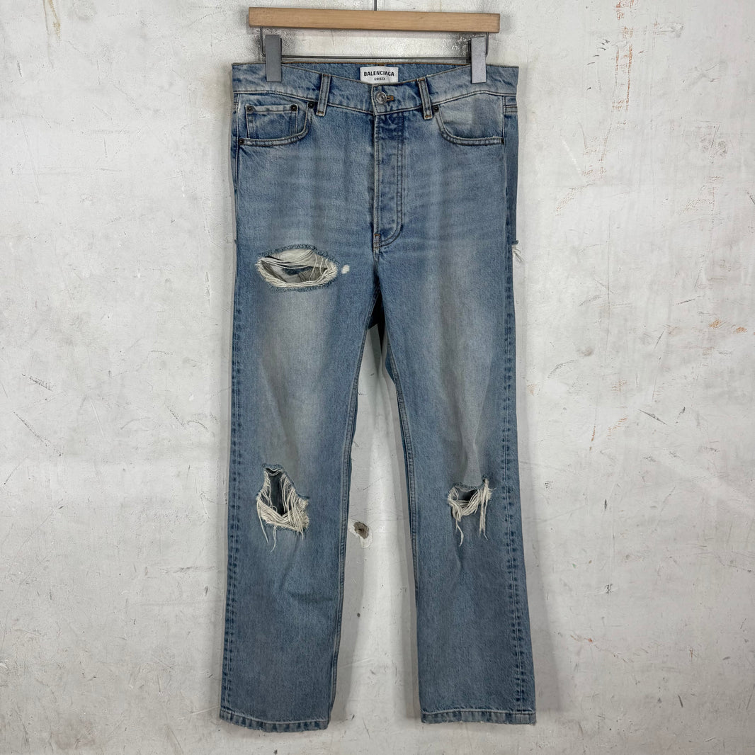 Balenciaga Distressed Lightwash Yeek Jeans