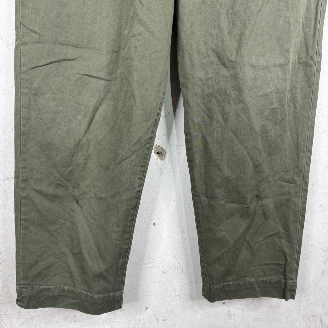 Kapital Green Buckle Back Canvas Pants