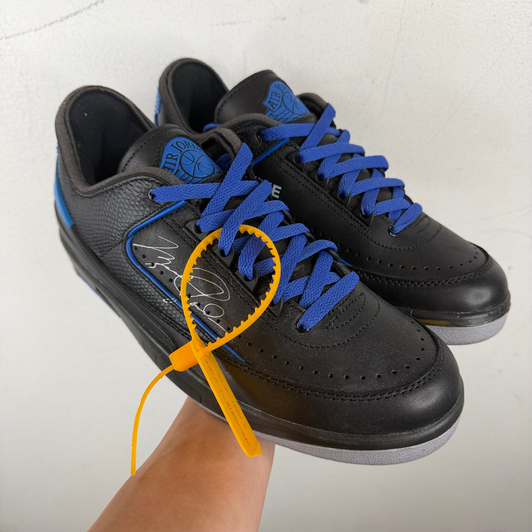 Off White Jordan 2 Black/Blue Sneakers