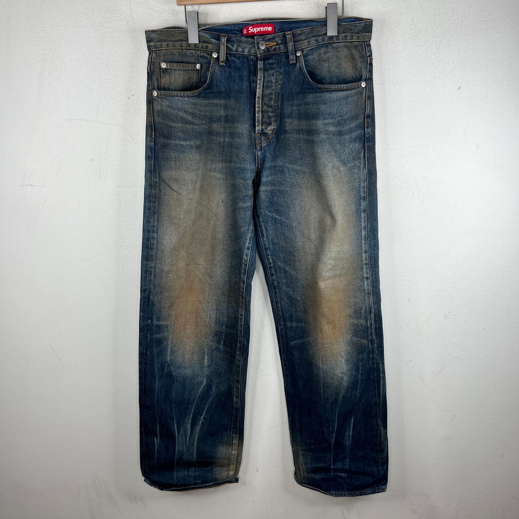 Supreme Mud Wash Selvedge Jeans