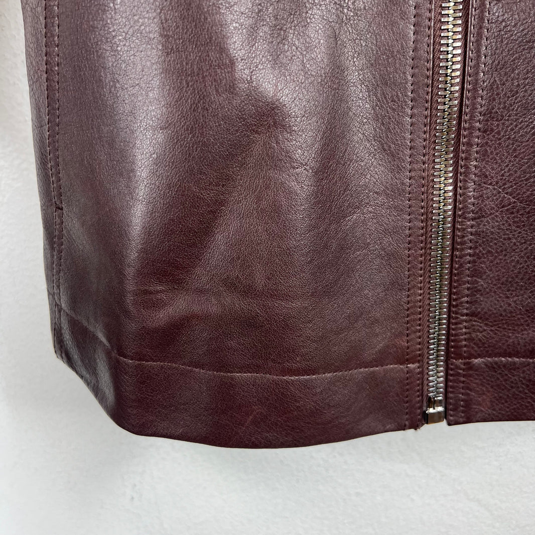 Rick Owens Raisin Leather Molino Jacket