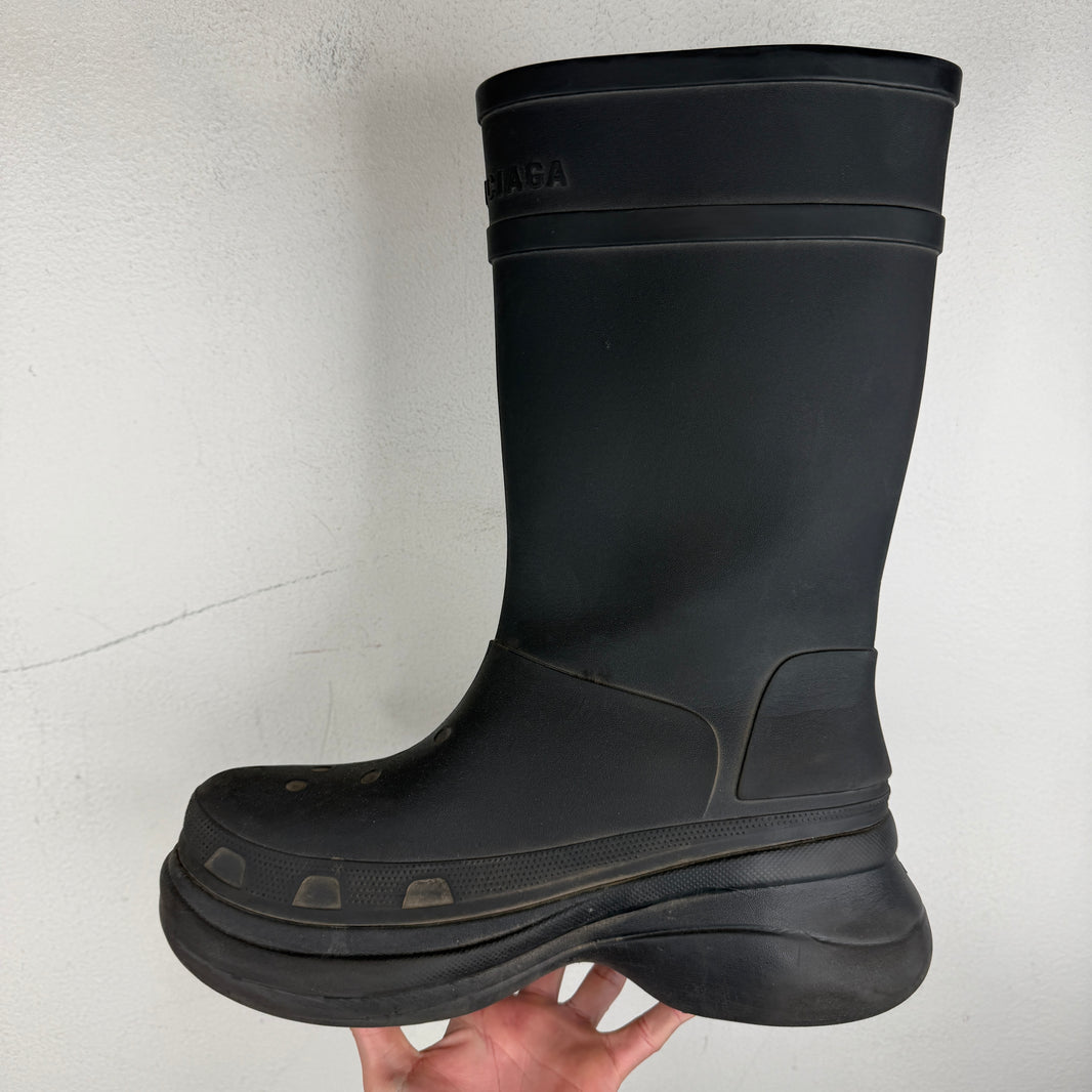Balenciaga Black Croc Boots