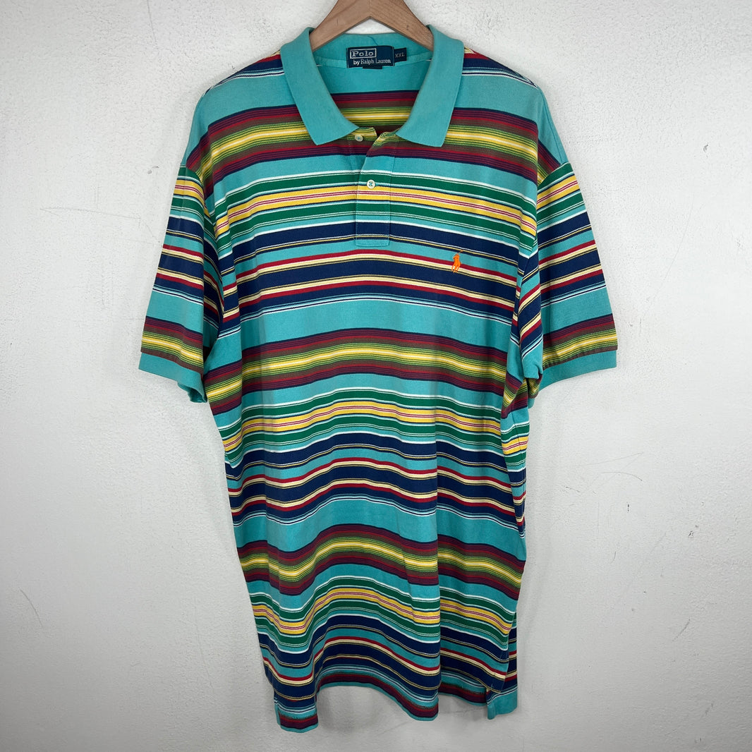 Polo Ralph Lauren Teal Striped Polo T-Shirt