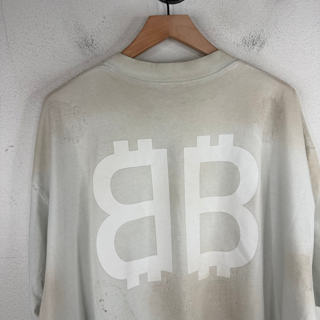 Balenciaga Distressed Tonal Bitcoin T-Shirt