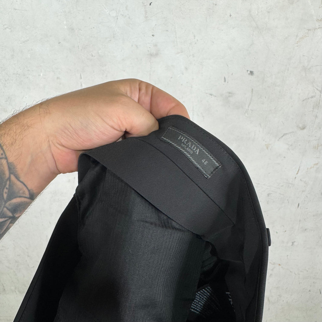Prada Nylon Coated Zipper Trousers