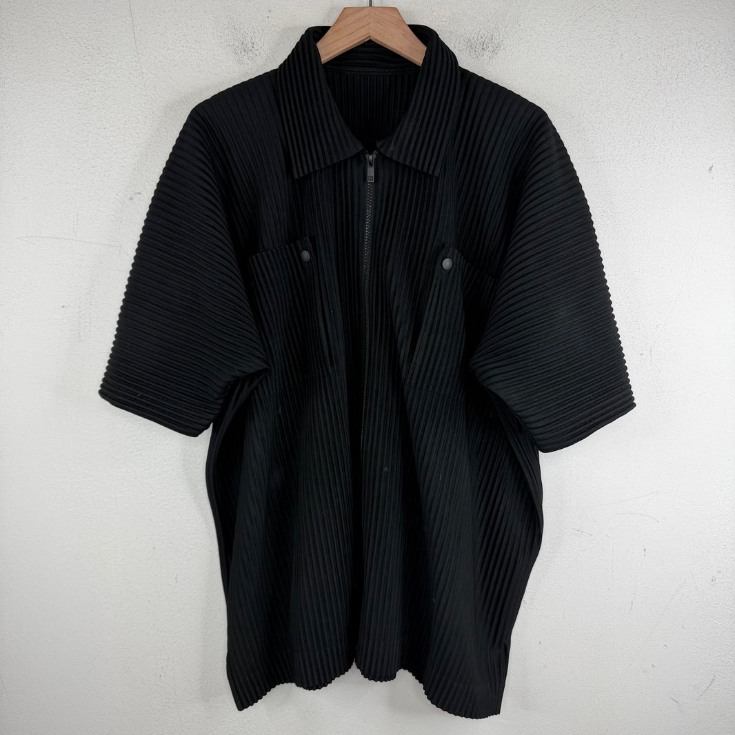 Issey Miyake Plisse Cargo Zip Shirt