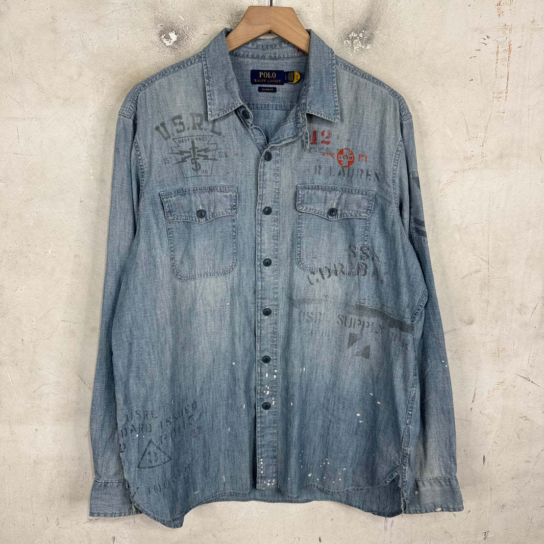 Ralph Lauren Stencil Print Chambray Shirt