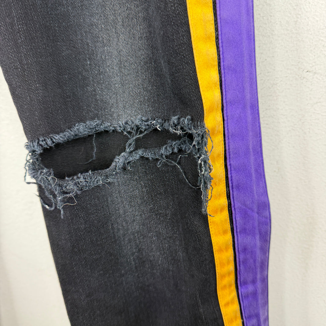 Amiri Purple/Yellow Striped Jeans