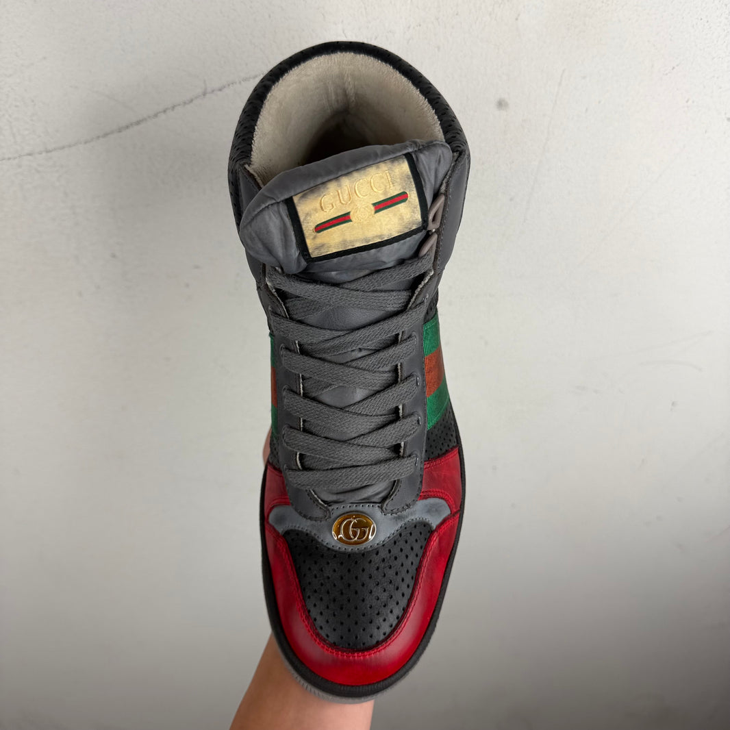 Gucci Distressed Hi-Top Screener Sneakers