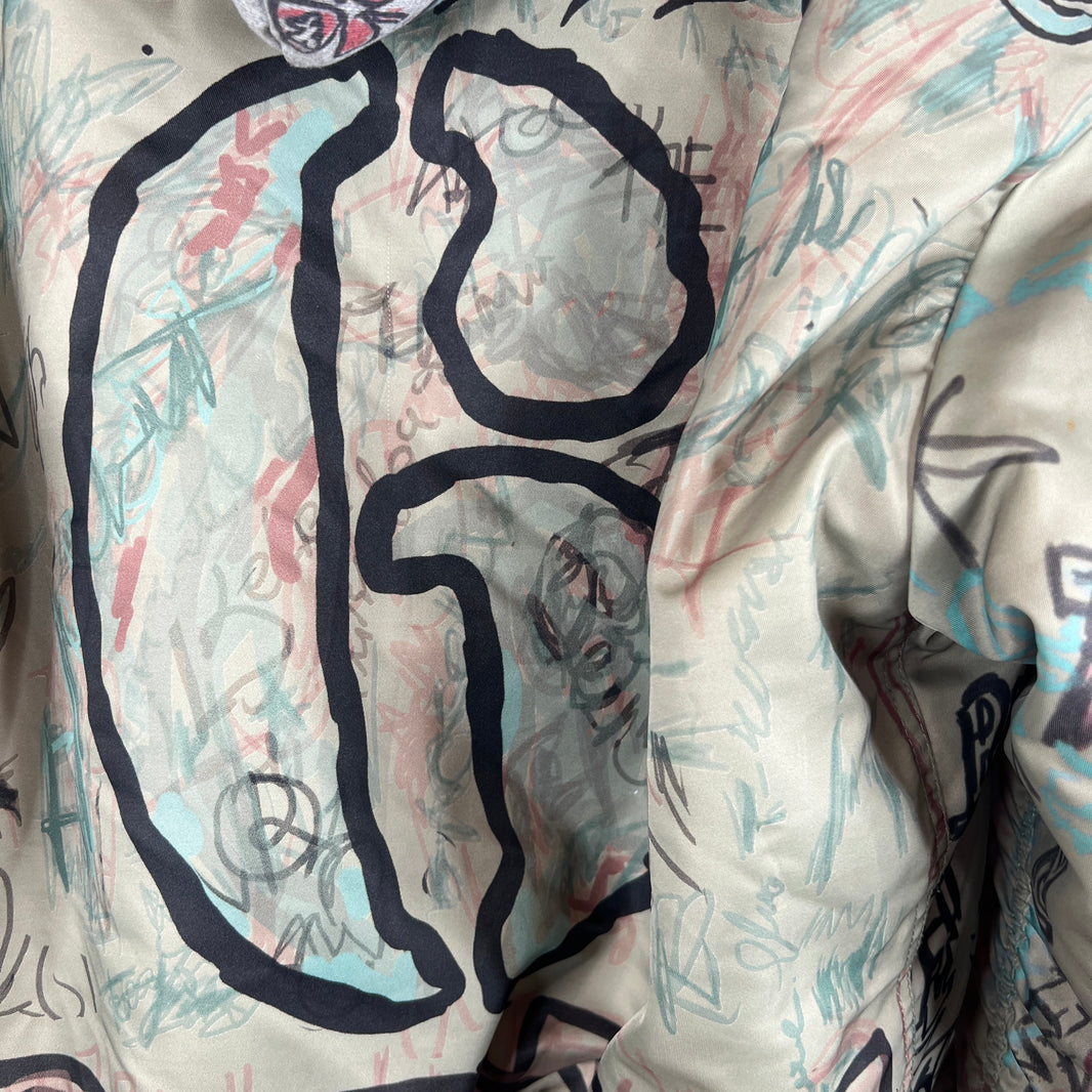 Mowalola Hooded Graffiti Bomber Jacket