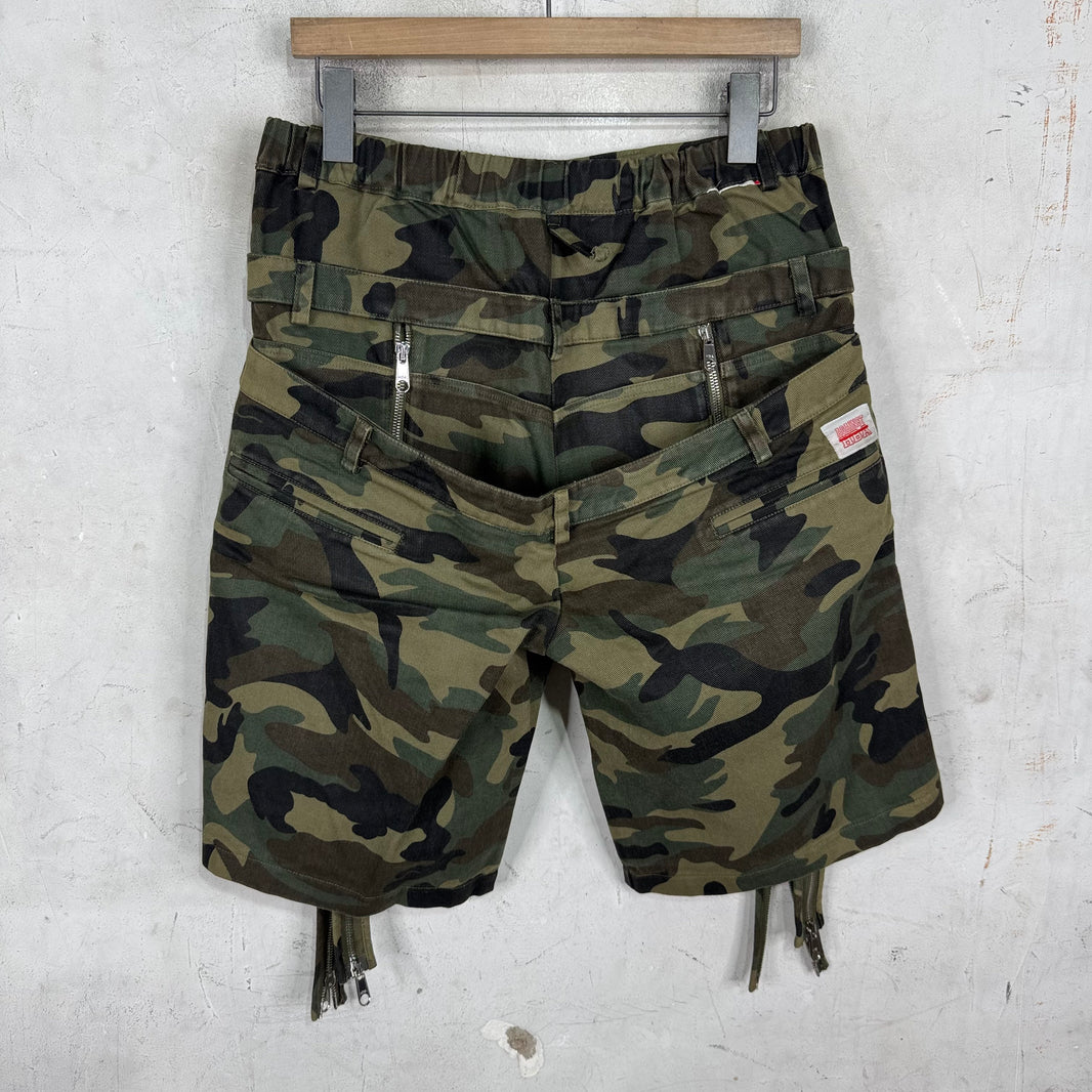 Hood By Air Layered Camo Zip Shorts