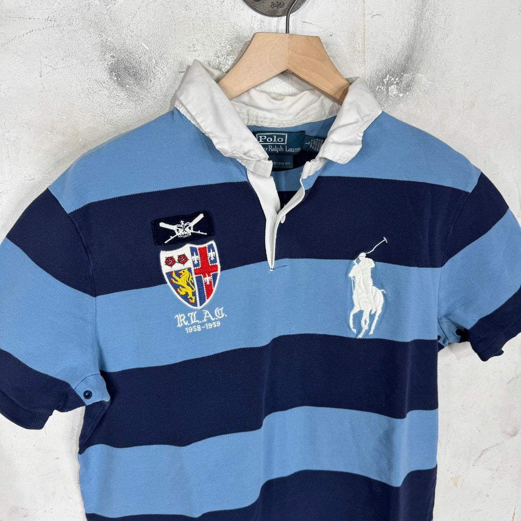 Ralph Lauren Blue Striped Crest Big Pony Polo