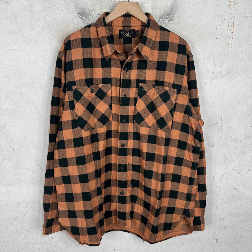 RRL Orange/Black Flannel Shirt