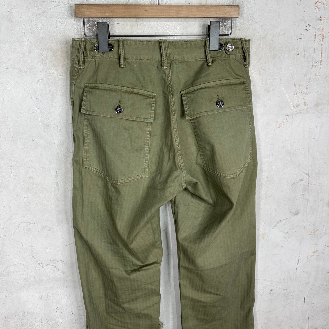 RRL Olive Herringbone Pants