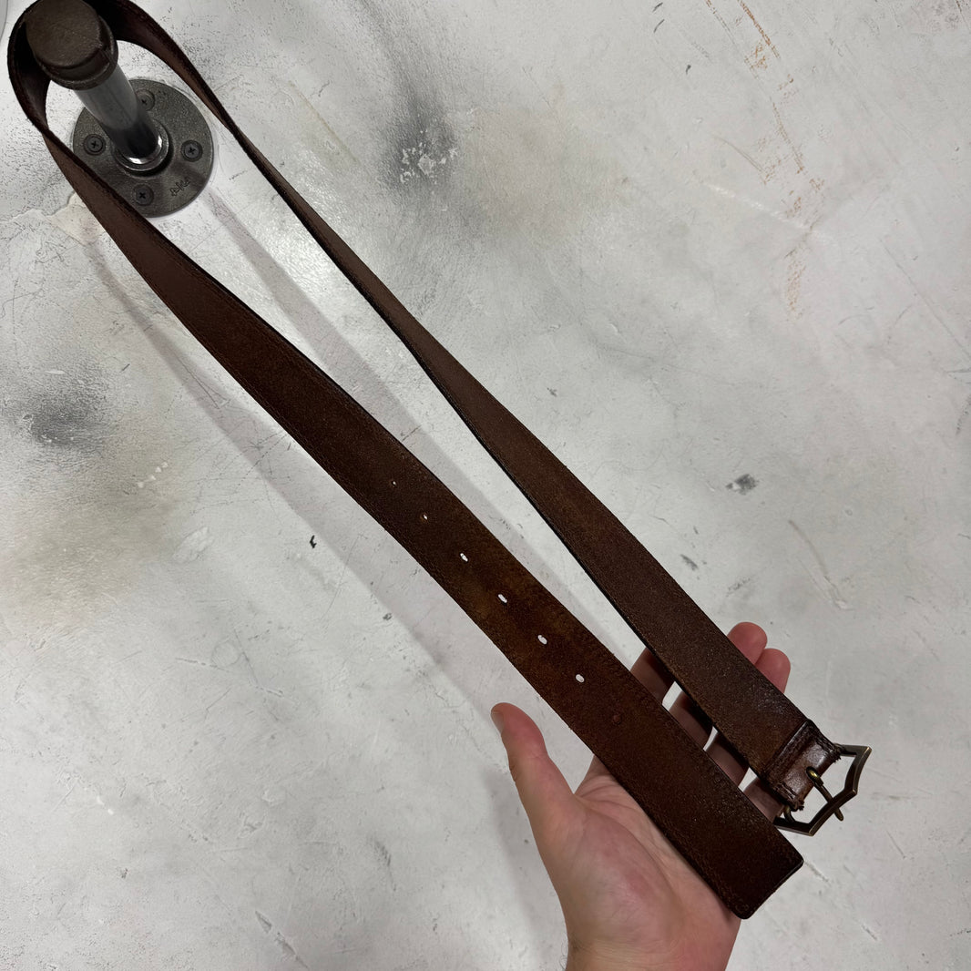 Dior Brown Leather D Point Belt