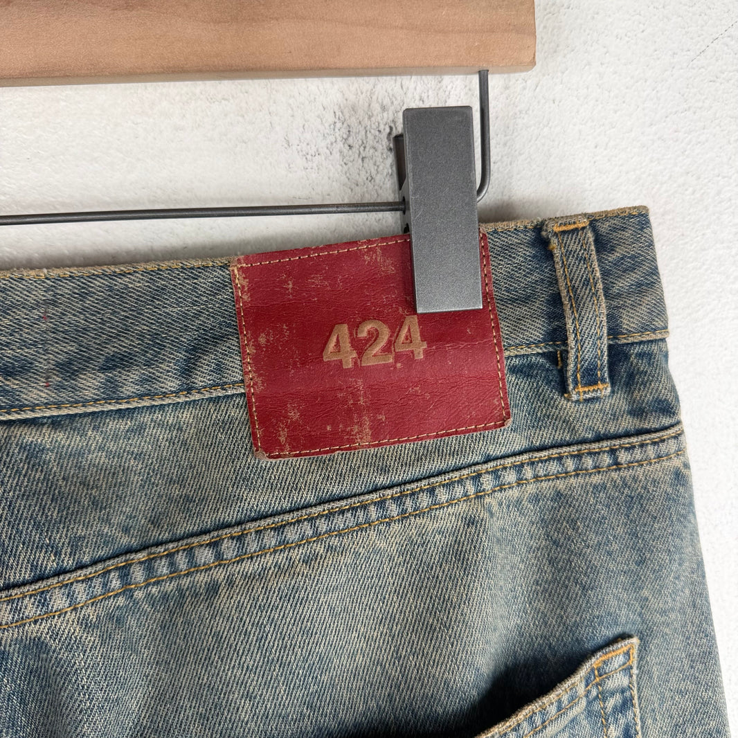 424 Blue Washed 5 Pocket Jeans