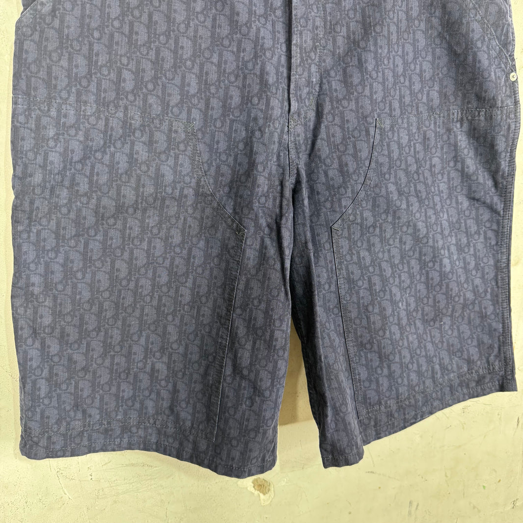 Dior Navy Oblique Double Knee Shorts