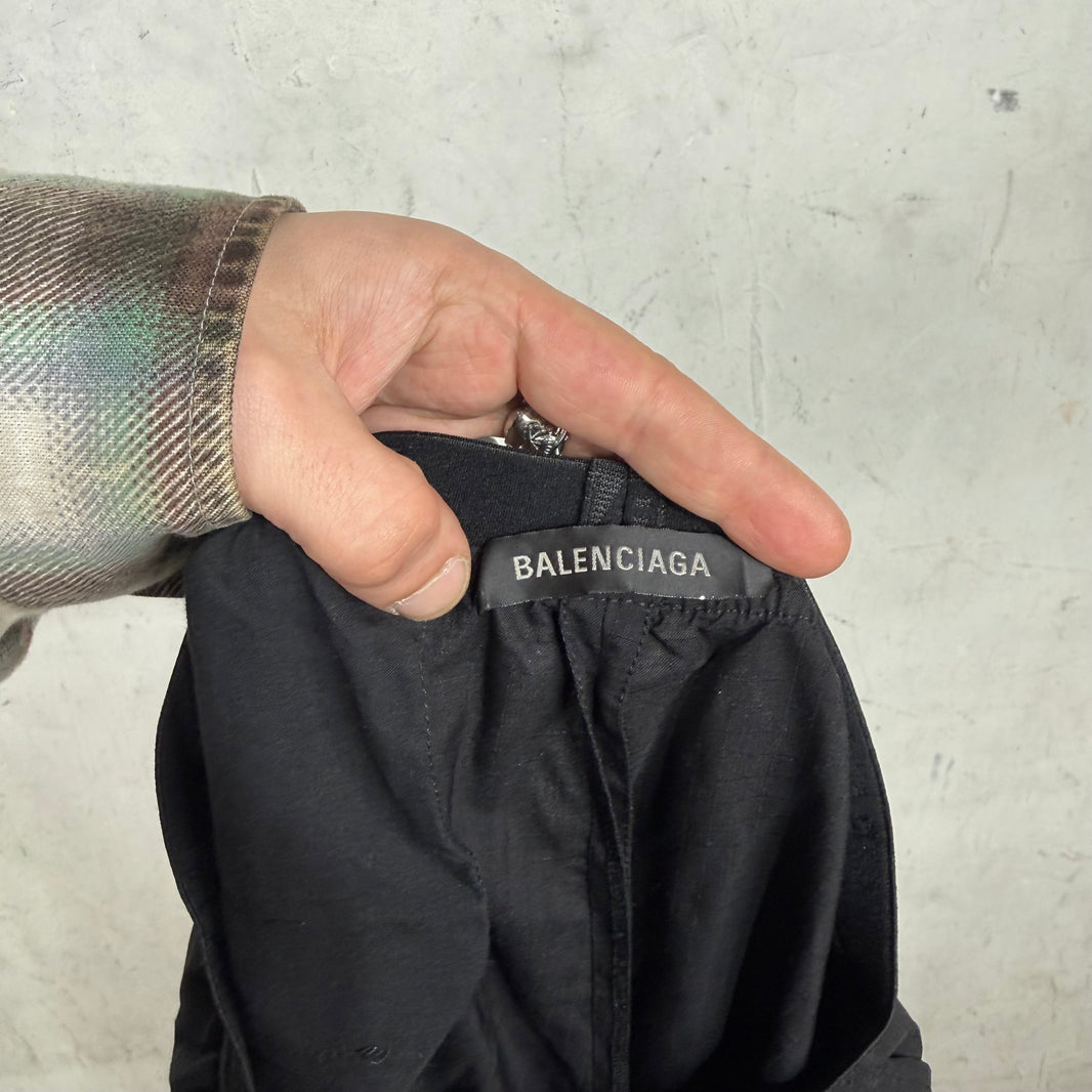 Balenciaga Logo Waistband Ripstop Pants