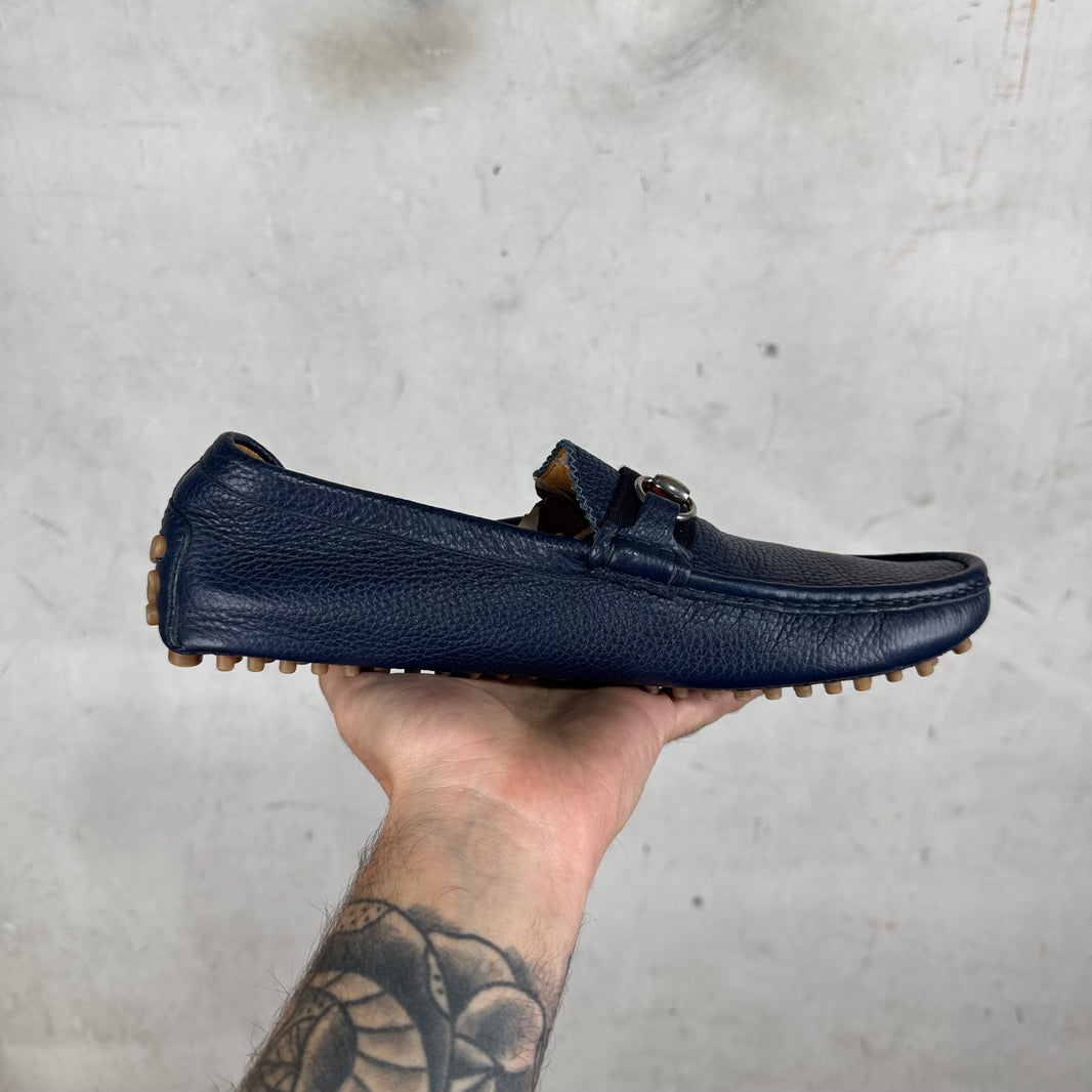 Gucci Navy Driver Flats