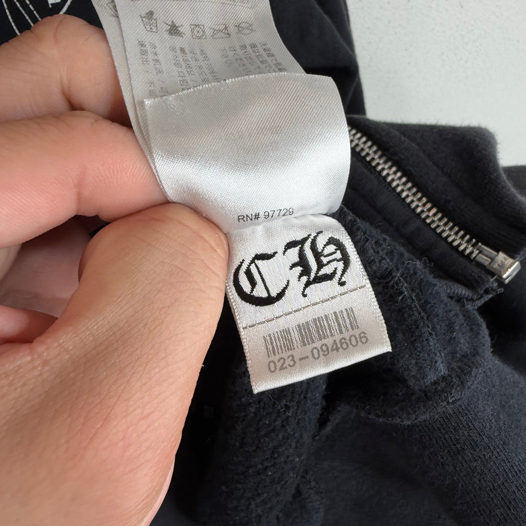 Chrome Hearts Smoked Horseshoe Fleur Zip-Up Hoodie