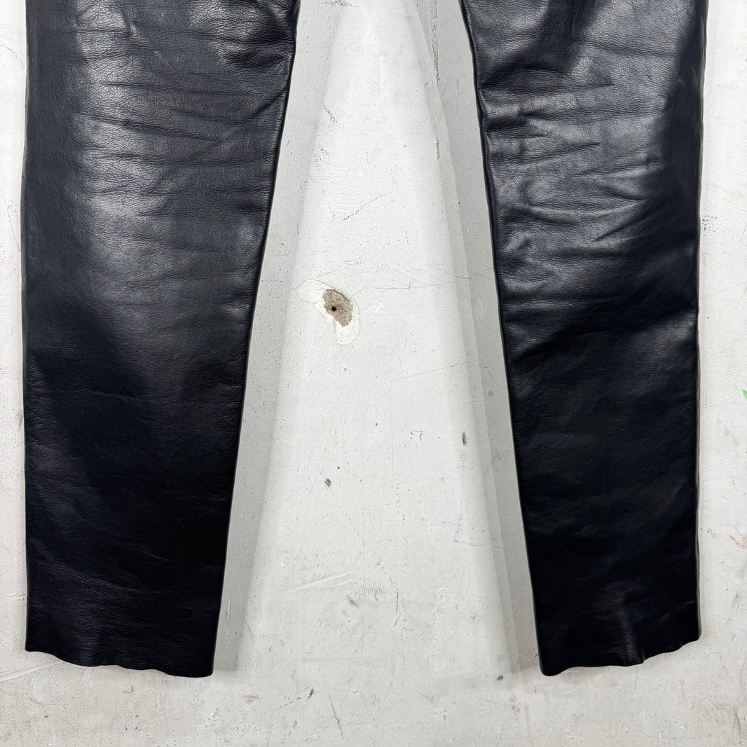 424 Leather Denim Pants