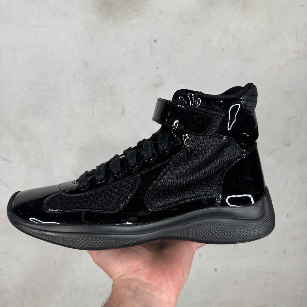 Prada Patent Triple Black High Americas Cup