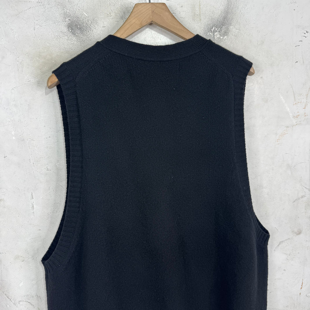 CDG Homme Wool Knit Zipped Utility Vest