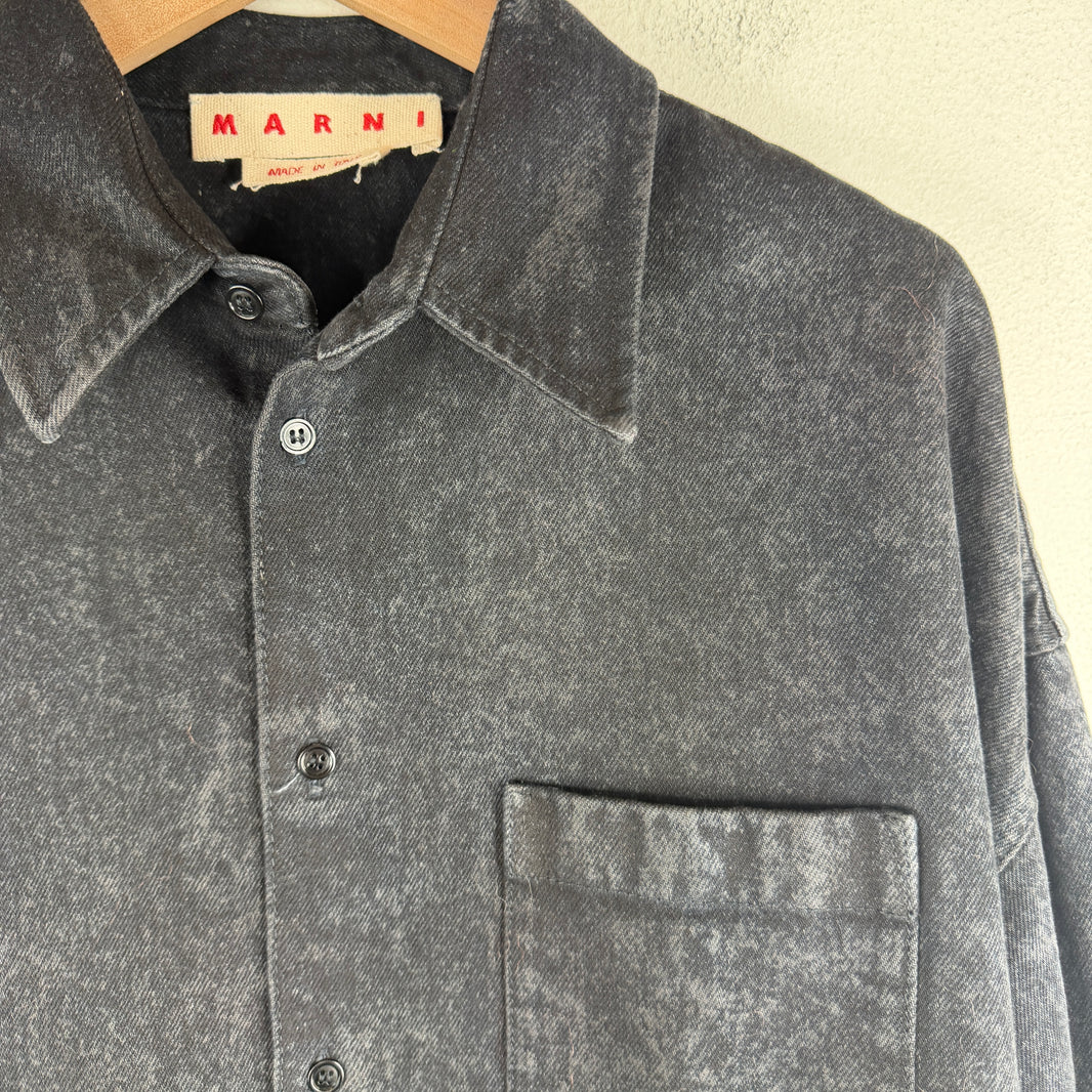 Marni Denim Stone Wash Button Up Over Shirt